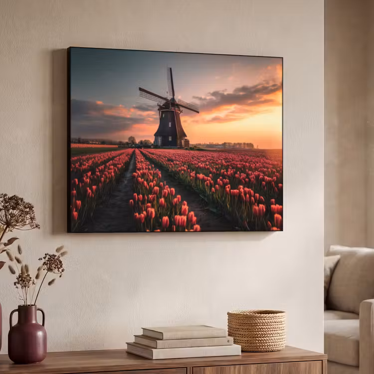 Art Frame - Molen - Zonsondergang - Tulpen - Rood — 4