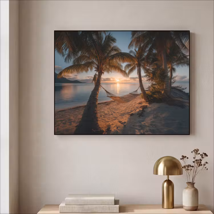 Art Frame - Palmbomen - Hangmat - Strand - Zonsondergang — 3