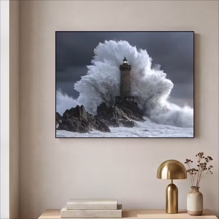 Art Frame - Golf - Vuurtoren - Schuimend water — 3