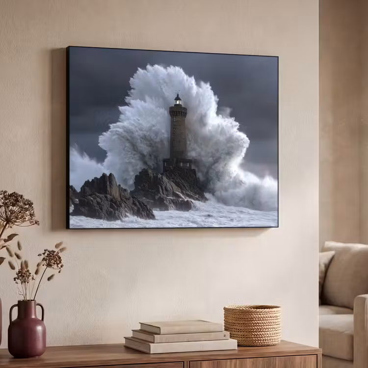 Art Frame - Golf - Vuurtoren - Schuimend water — 4