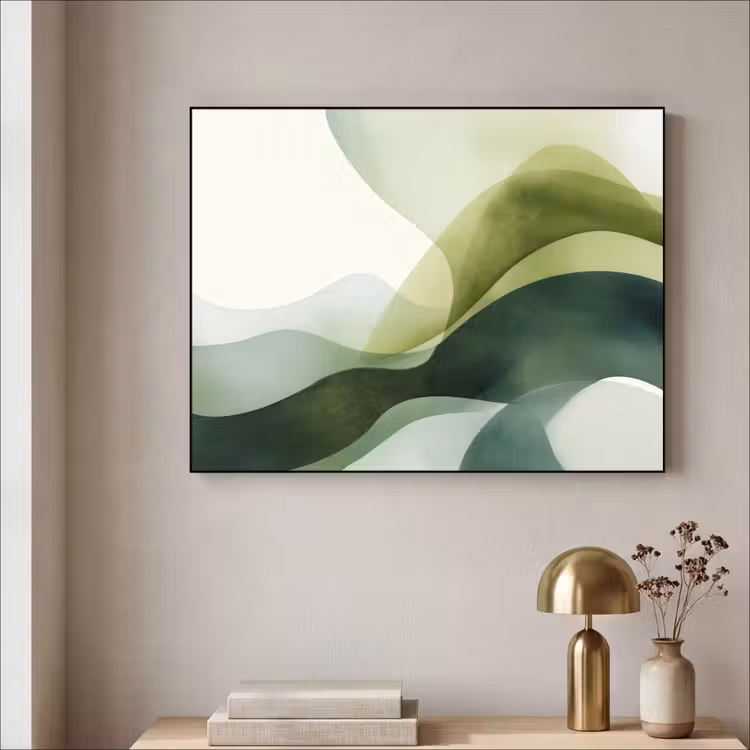 Art Frame - Golven - Abstract - Lichtgroen - Sierlijk — 3