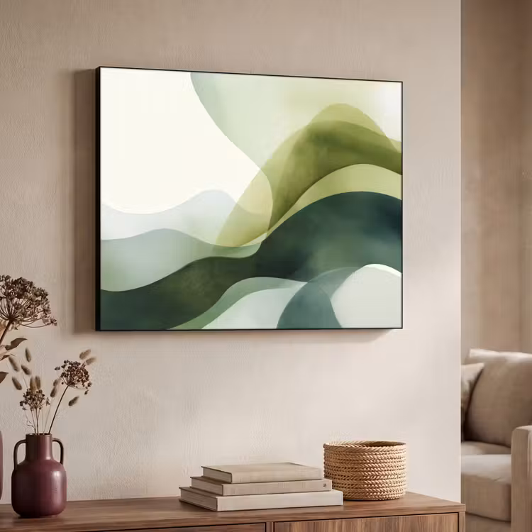 Art Frame - Golven - Abstract - Lichtgroen - Sierlijk — 4