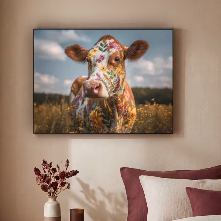 Art Frame - Koe - Bloemen - Weiland — 2