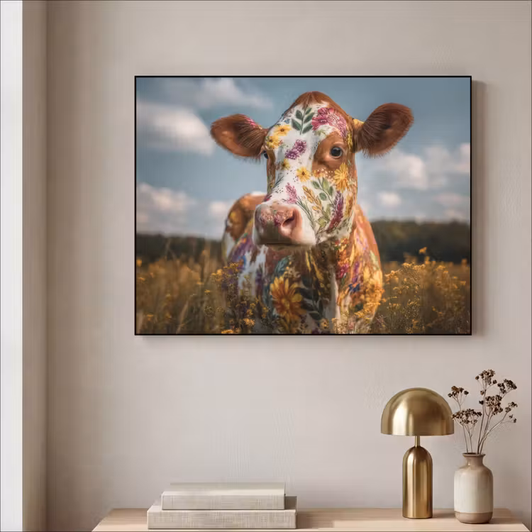 Art Frame - Koe - Bloemen - Weiland — 3