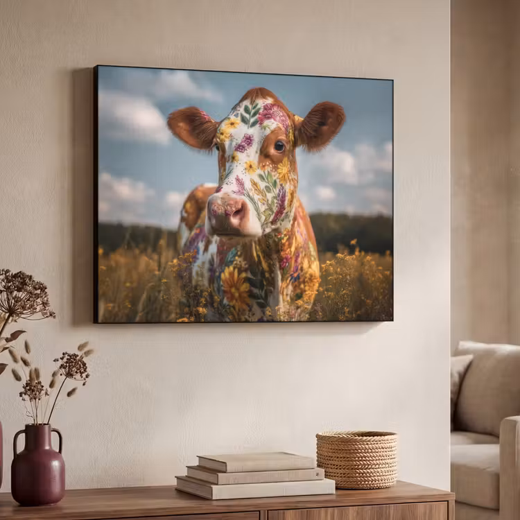 Art Frame - Koe - Bloemen - Weiland — 4