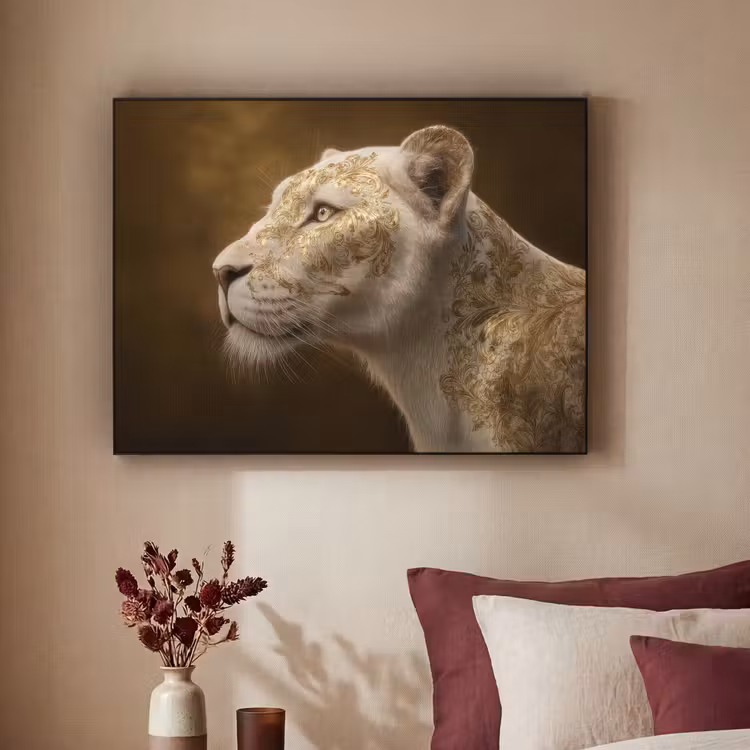 Art Frame - Leeuwin - Bloemen - Wit - Goud — 2