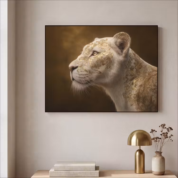 Art Frame - Leeuwin - Bloemen - Wit - Goud — 3