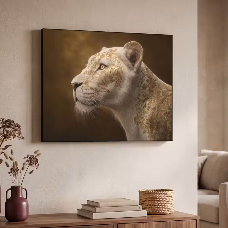 Art Frame - Leeuwin - Bloemen - Wit - Goud — 4