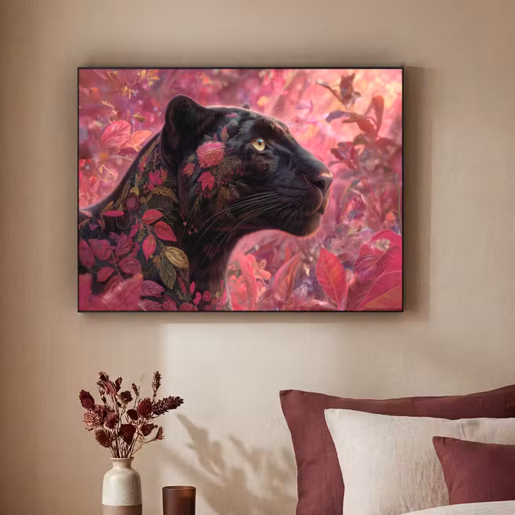 Art Frame - Luipaard - Bloemen - Roze — 2