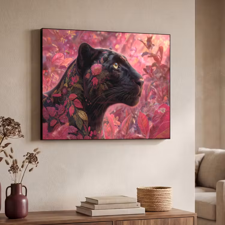 Art Frame - Luipaard - Bloemen - Roze — 4