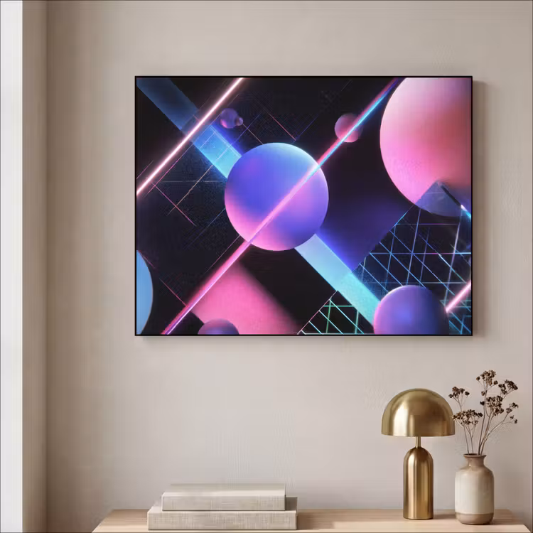 Art Frame - Bollen - Neon - Lijnen - Roze — 3