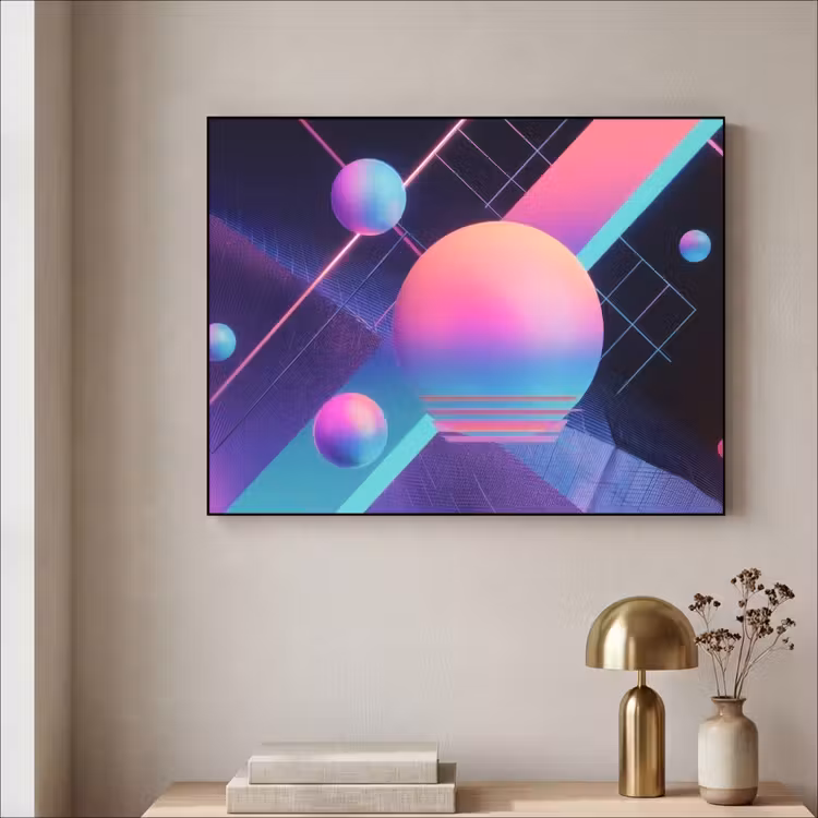 Art Frame - Cirkels - Vlakken - Abstract - Blauw — 3