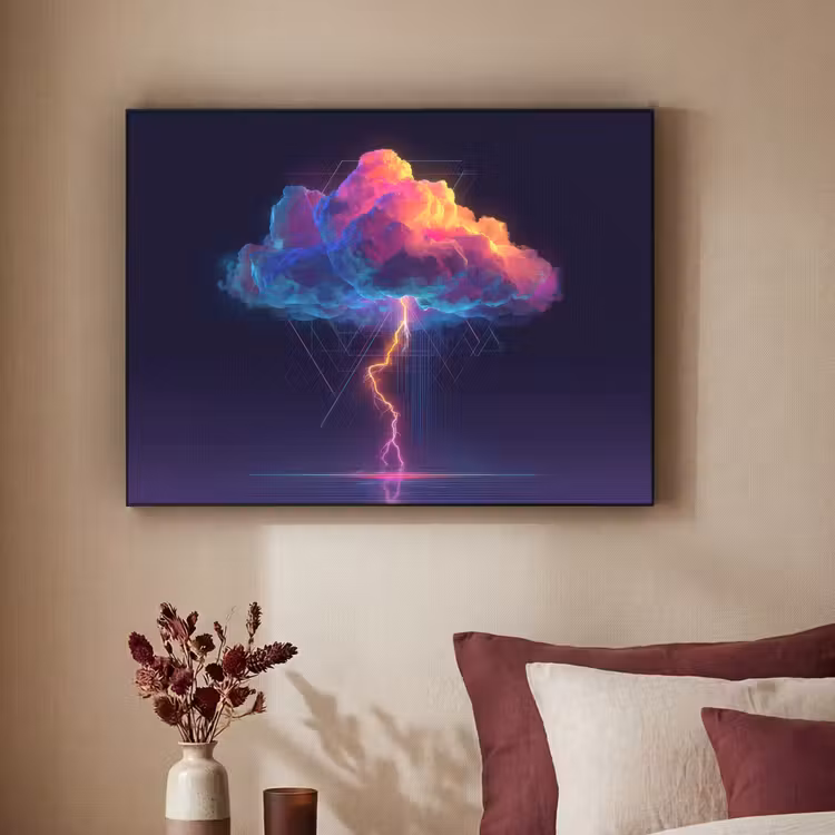 Art Frame - Donderwolk - Bliksemschicht - Licht - Blauw — 2
