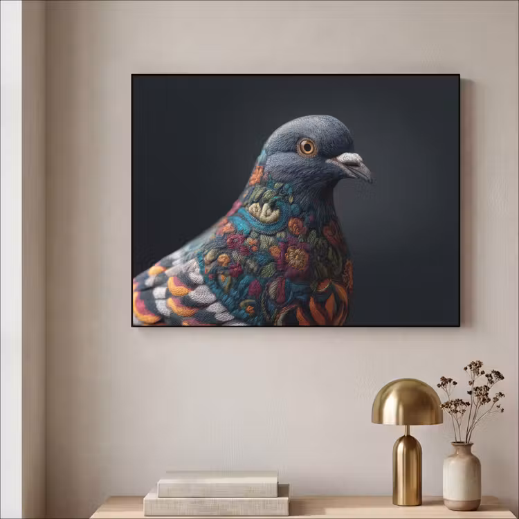 Art Frame - Duif - Bloemen - Zwart — 3