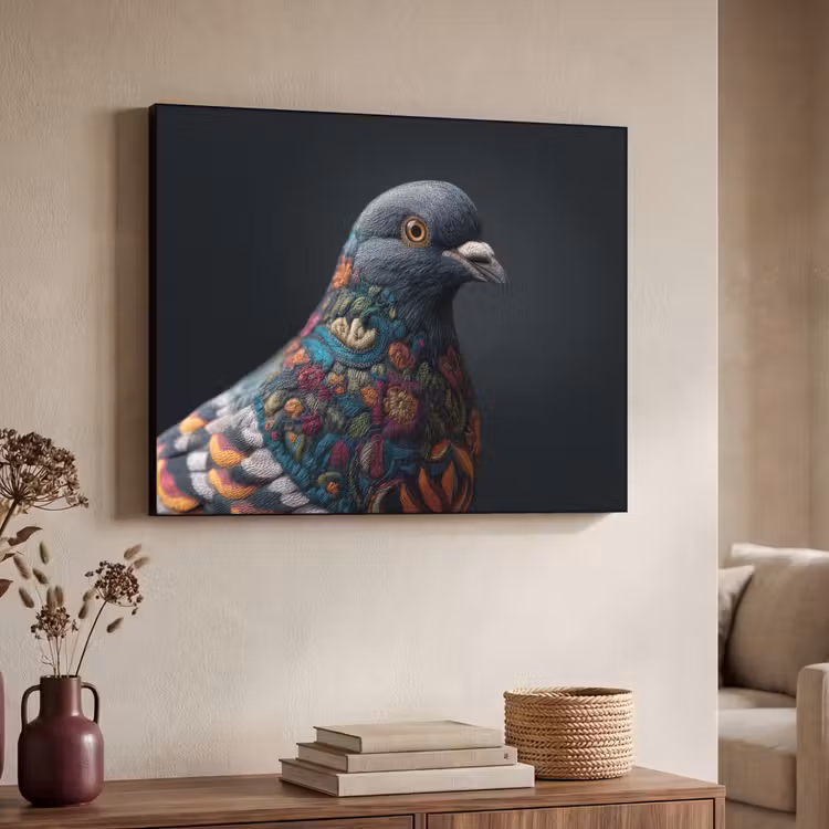 Art Frame - Duif - Bloemen - Zwart — 4