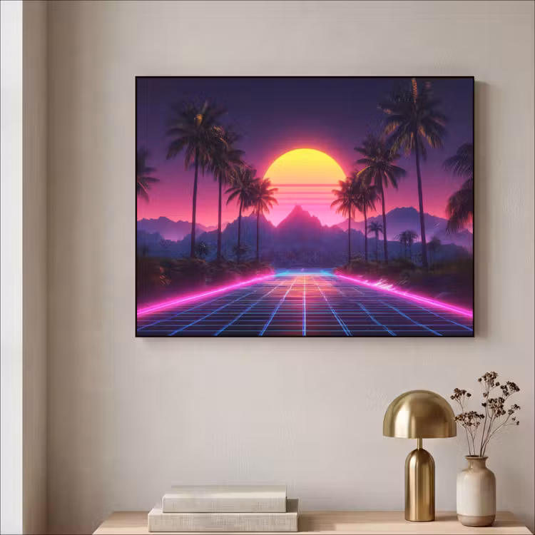 Art Frame - Horizon - Palmbomen - Bergen - Geel — 3