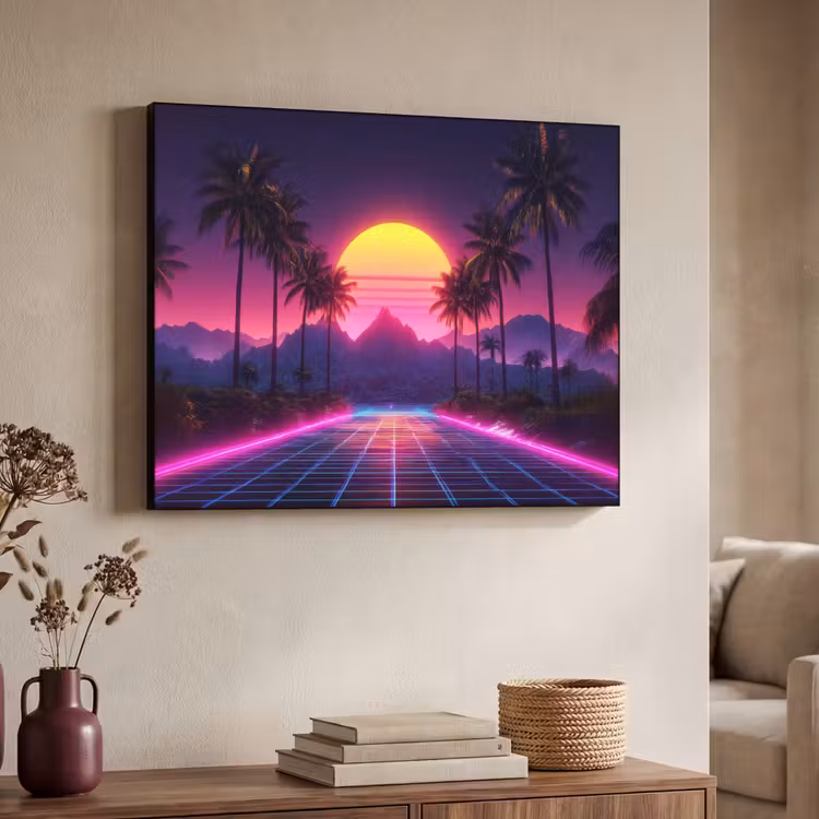 Art Frame - Horizon - Palmbomen - Bergen - Geel — 4