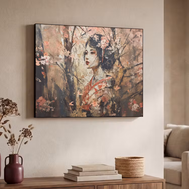 Art Frame - Kimono - Vrouw - kersenbomen — 4