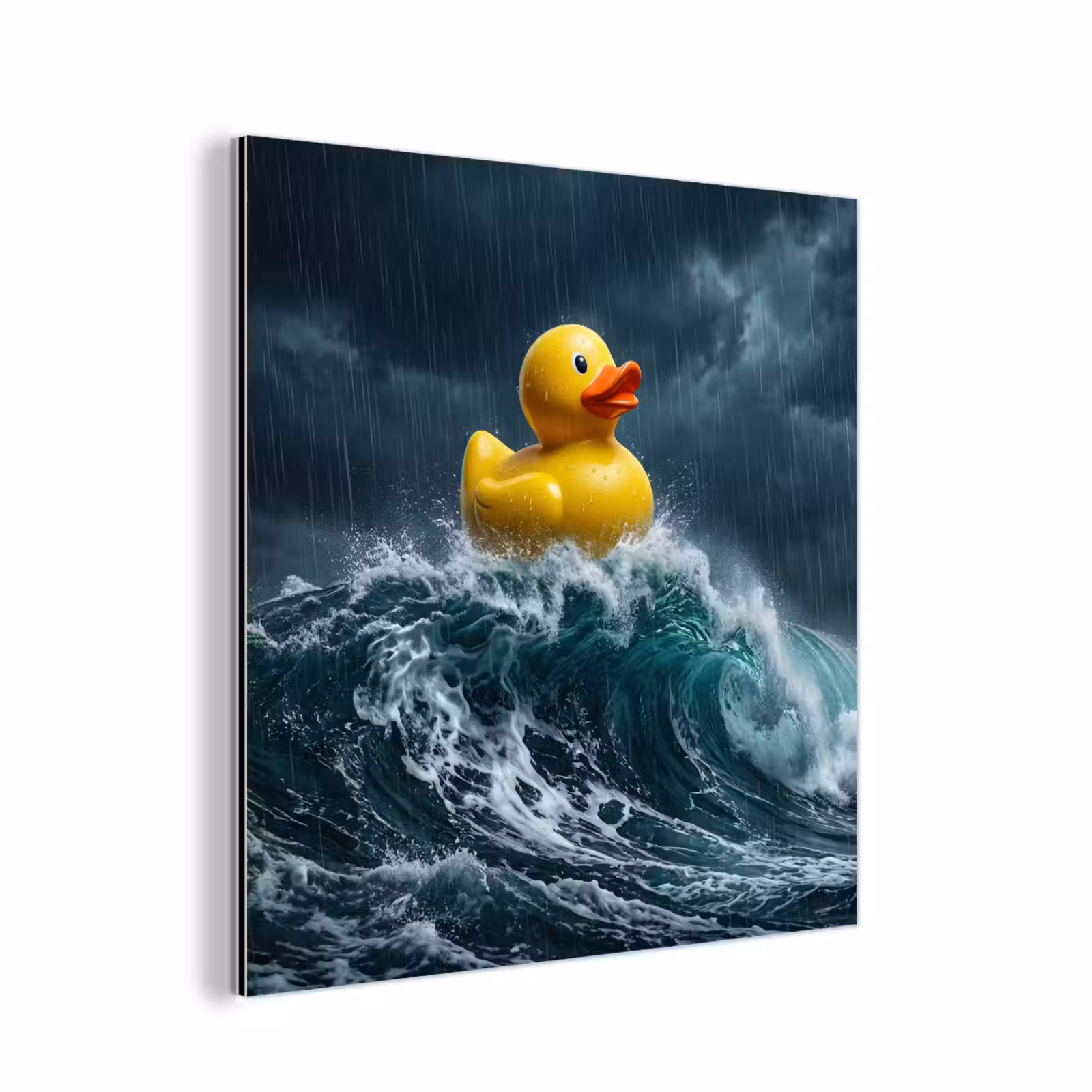 Aluminium schilderij - Storm - Badeend - Golven — 1