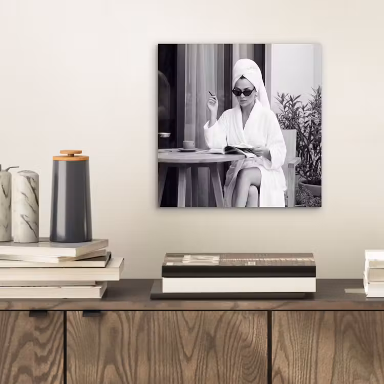 Aluminium schilderij - Modern - Vrouw - Zwart - Wit — 2