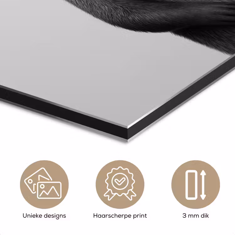 Aluminium schilderij - Otter - WC rol - Zwart - Wit — 7