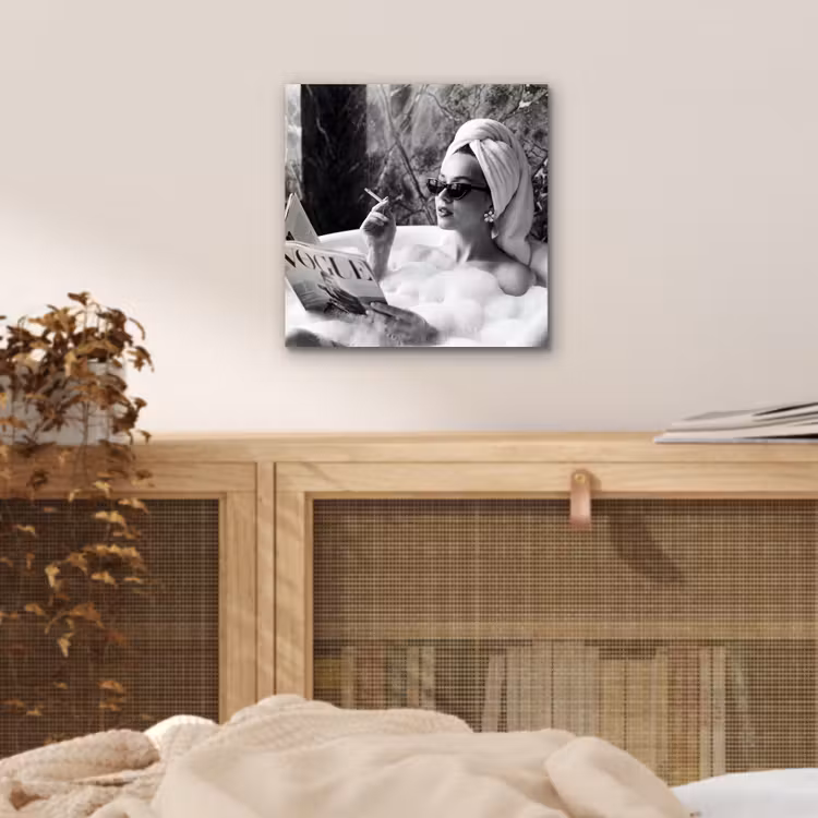 Aluminium schilderij - Relaxt - Bad - Zwart - Wit — 4