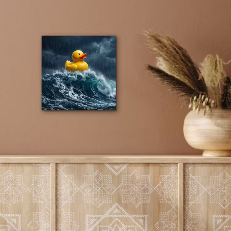 Aluminium schilderij - Storm - Badeend - Golven — 5