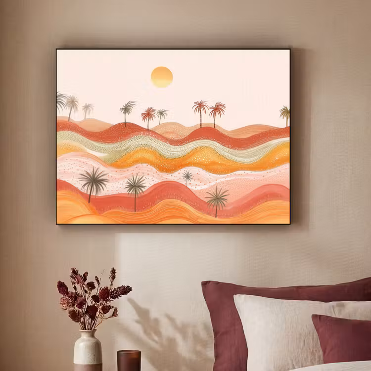 Art Frame - Abstract landschap - Palmbomen - Kleurrijk — 2
