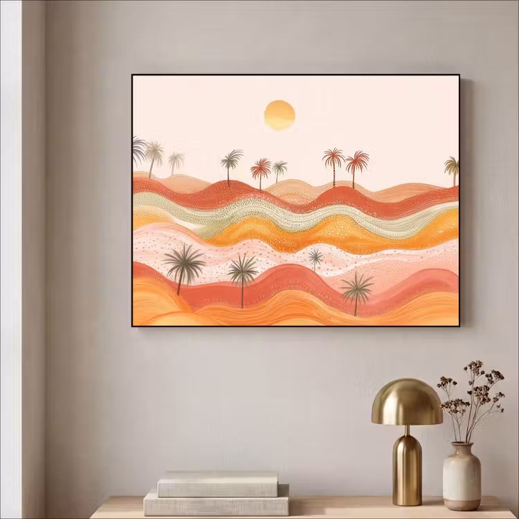 Art Frame - Abstract landschap - Palmbomen - Kleurrijk — 3