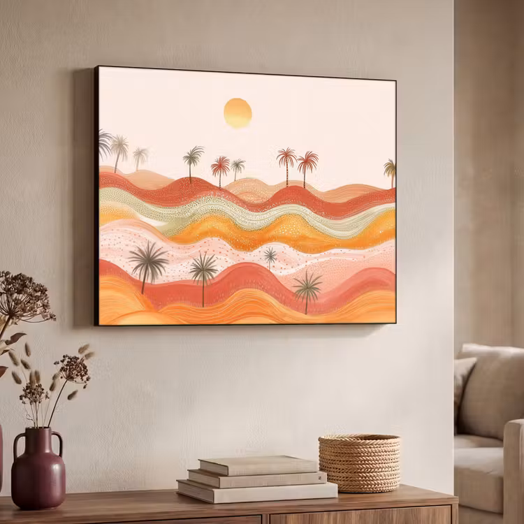 Art Frame - Abstract landschap - Palmbomen - Kleurrijk — 4