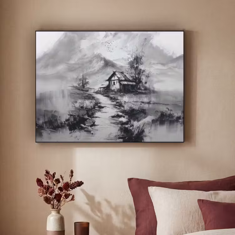 Art Frame - Hut - Grijs - Bergen - Mistig — 2