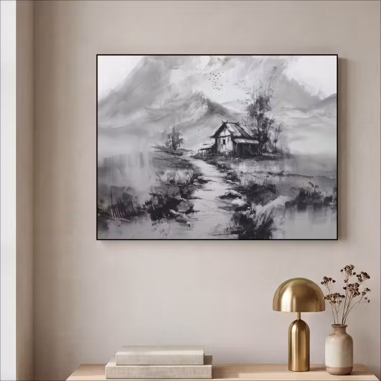 Art Frame - Hut - Grijs - Bergen - Mistig — 3