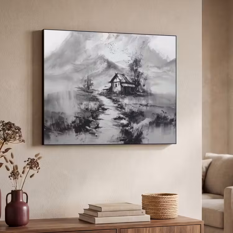 Art Frame - Hut - Grijs - Bergen - Mistig — 4