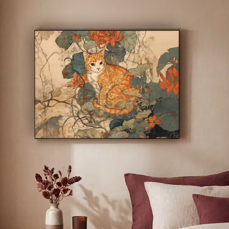 Art Frame - Kat - Sierlijk - Bloemen — 2