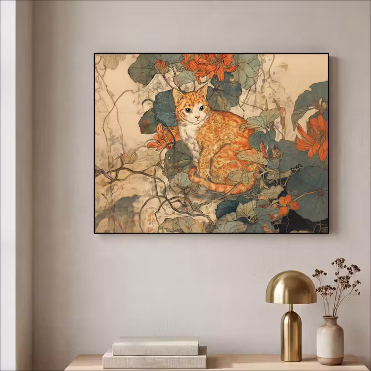 Art Frame - Kat - Sierlijk - Bloemen — 3