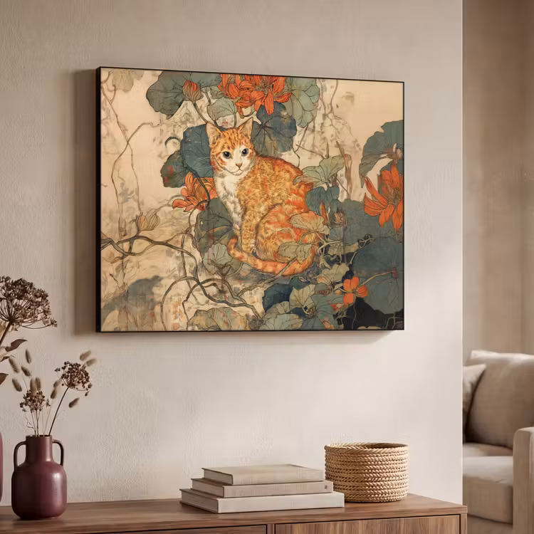Art Frame - Kat - Sierlijk - Bloemen — 4