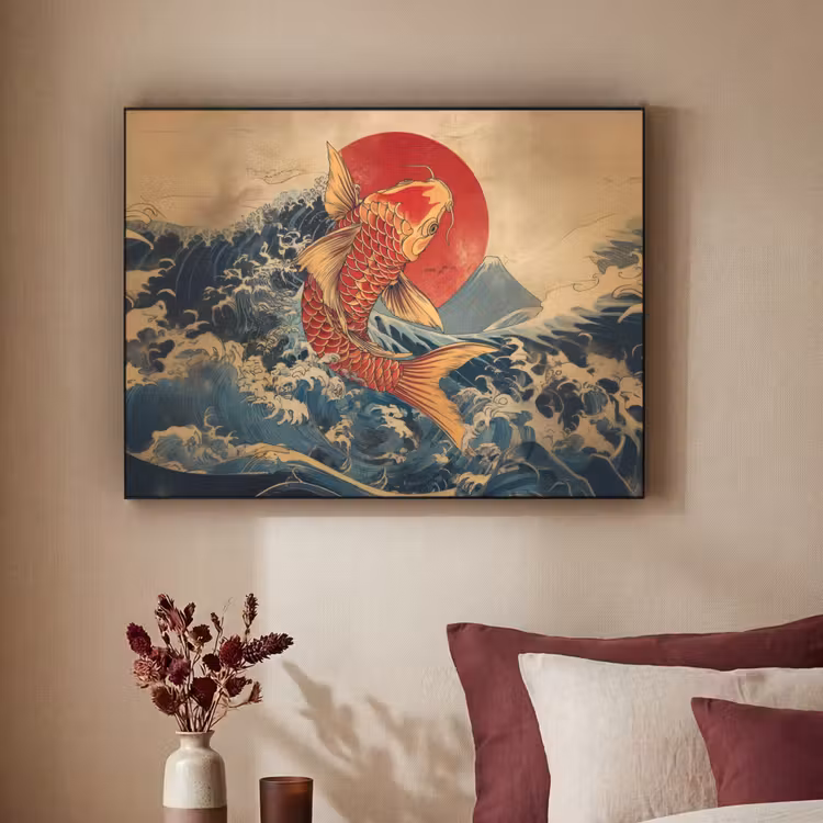 Art Frame - Koi - Zee - Golven - Zon — 2