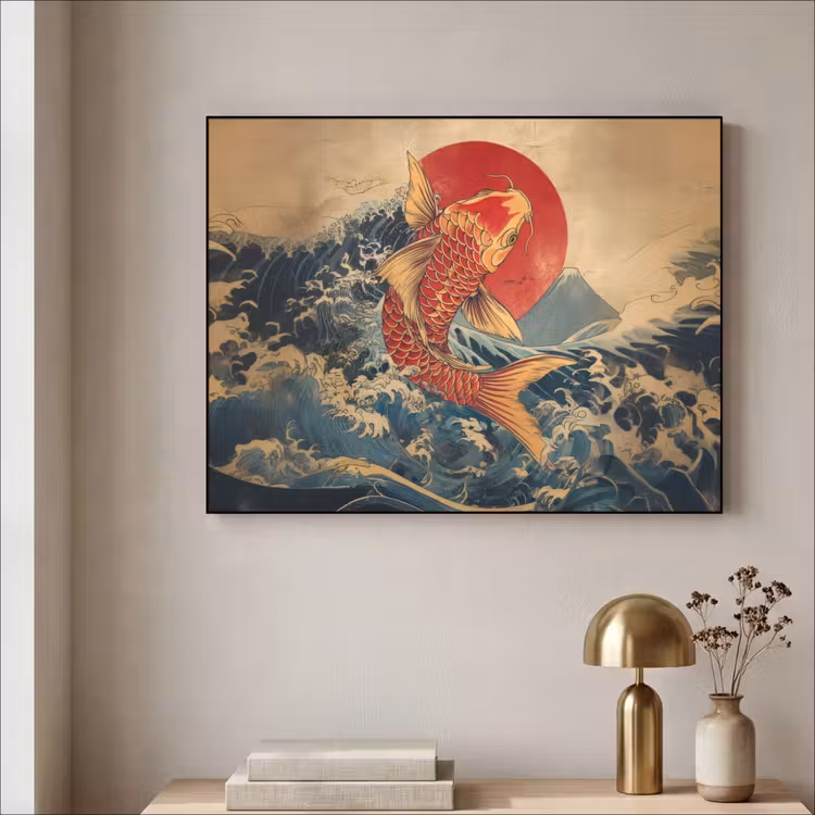 Art Frame - Koi - Zee - Golven - Zon — 3