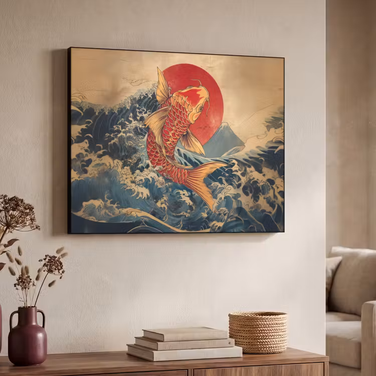 Art Frame - Koi - Zee - Golven - Zon — 4