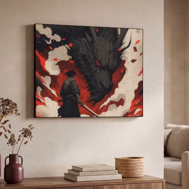 Art Frame - Krijger - Draak - Zwart - Rood - Rook — 4