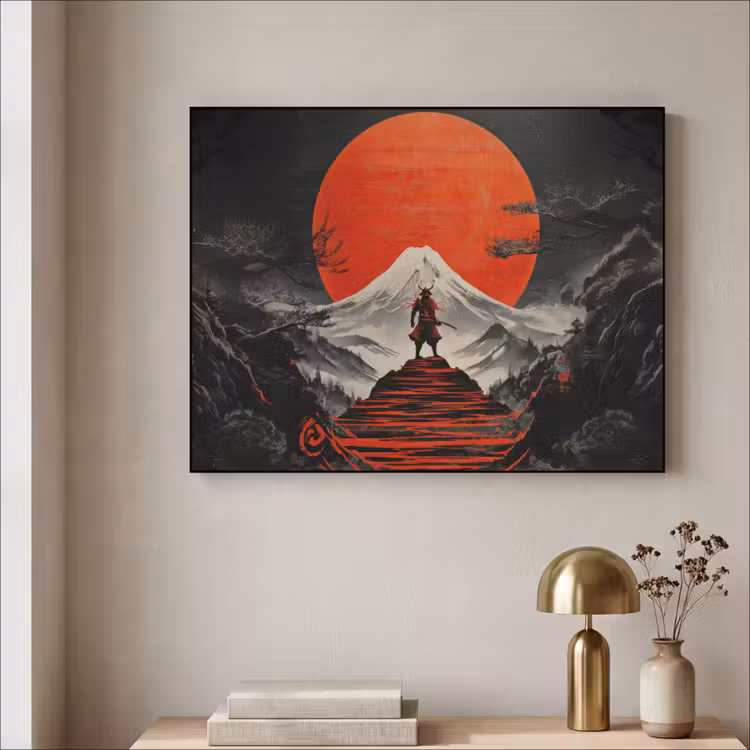 Art Frame - Krijger - Rode trappen - Zon - Berg — 3