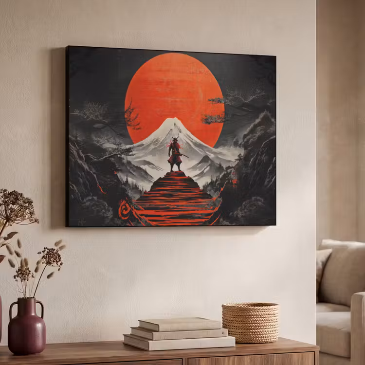 Art Frame - Krijger - Rode trappen - Zon - Berg — 4
