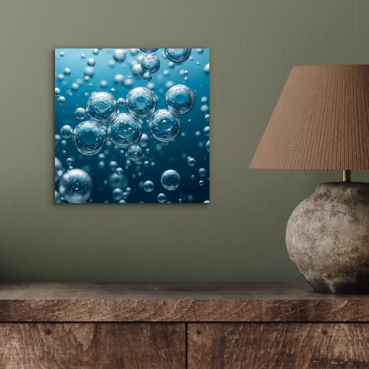 Aluminium schilderij - Luchtbellen - Dynamisch - Blauw — 3
