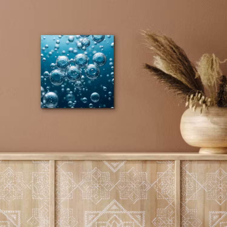 Aluminium schilderij - Luchtbellen - Dynamisch - Blauw — 5