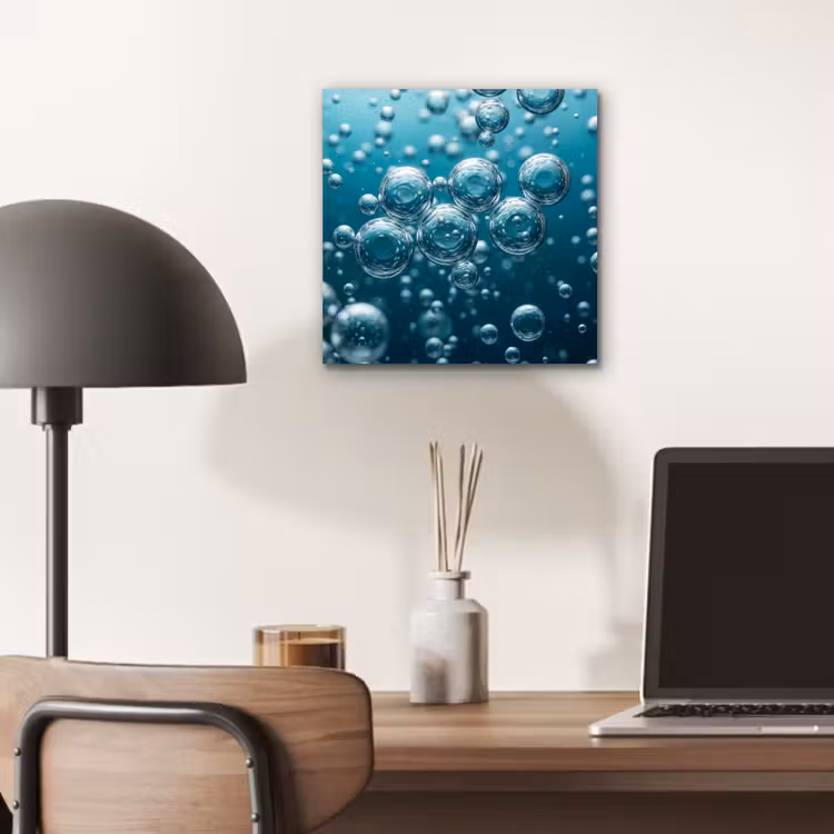 Aluminium schilderij - Luchtbellen - Dynamisch - Blauw — 6