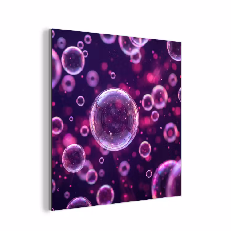 Aluminium schilderij - Paars - Bubbels - Schuim — 1