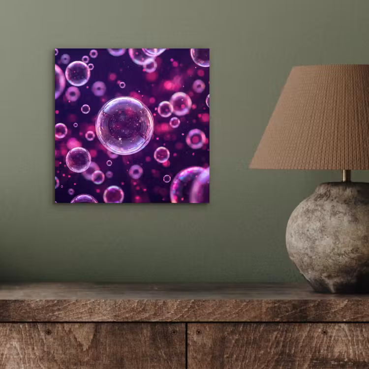 Aluminium schilderij - Paars - Bubbels - Schuim — 3