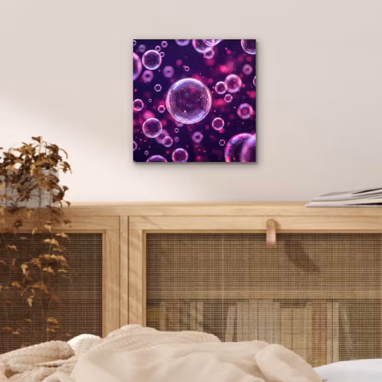 Aluminium schilderij - Paars - Bubbels - Schuim — 4