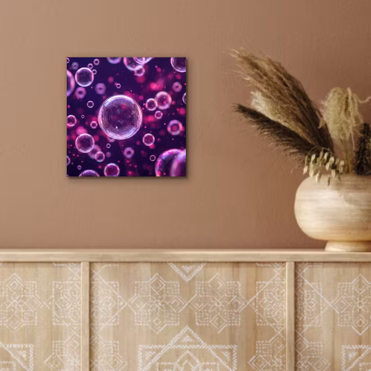 Aluminium schilderij - Paars - Bubbels - Schuim — 5
