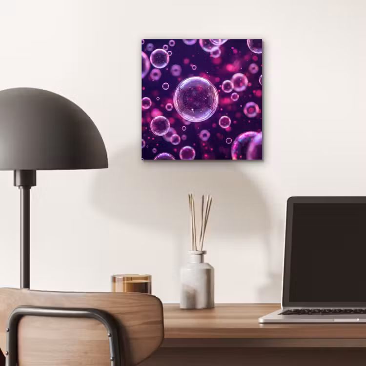 Aluminium schilderij - Paars - Bubbels - Schuim — 6